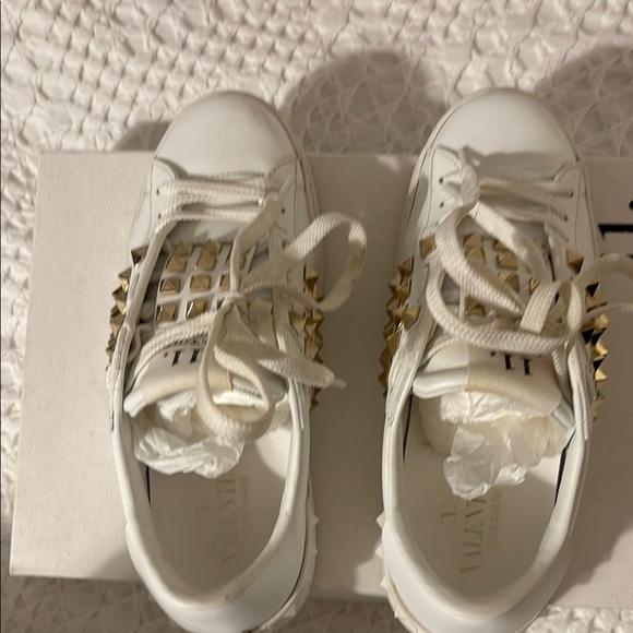 Valentino White Studded Women's Sneakers - Picture 6 of 12